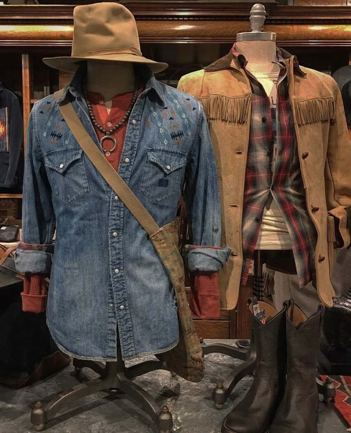 폴로 랄프로렌 사우스웨스턴 리페어 아즈텍 콘초 데님 셔츠 상품이미지4