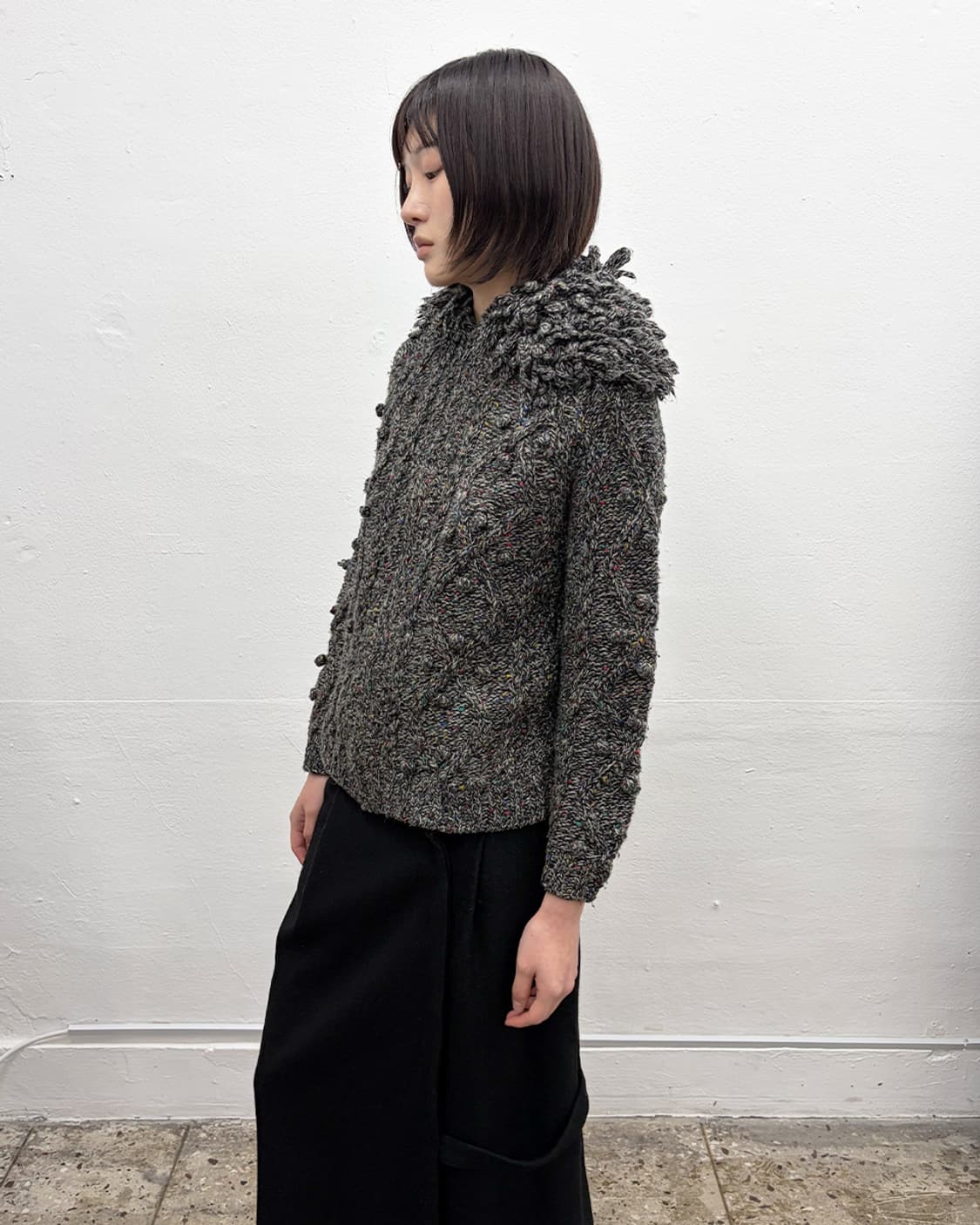 프렌치 디자이너 부클레 케이블 폼폼 자켓 상품이미지3