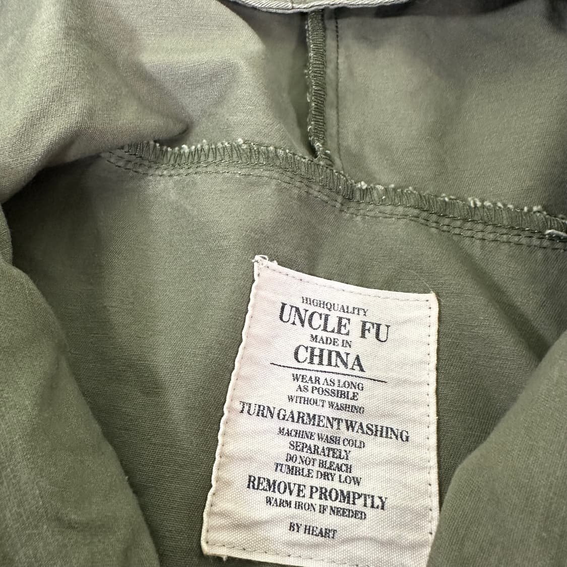 M-L 빈티지 UNCLE FU 카키 로브넥 USN 유틸리티후드 상품이미지6