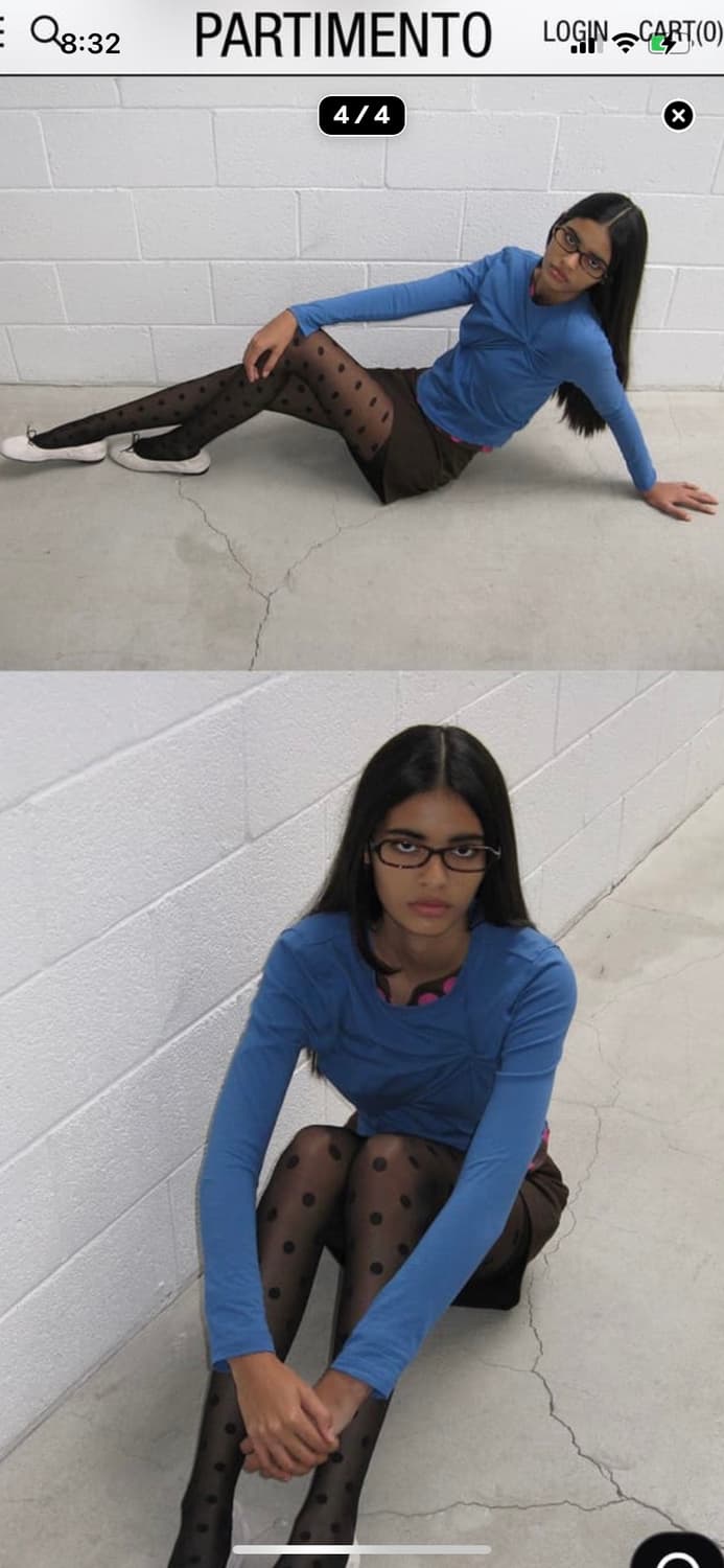 파르티멘토 우먼 꼬임 블루 긴팔 티셔츠 상품이미지1