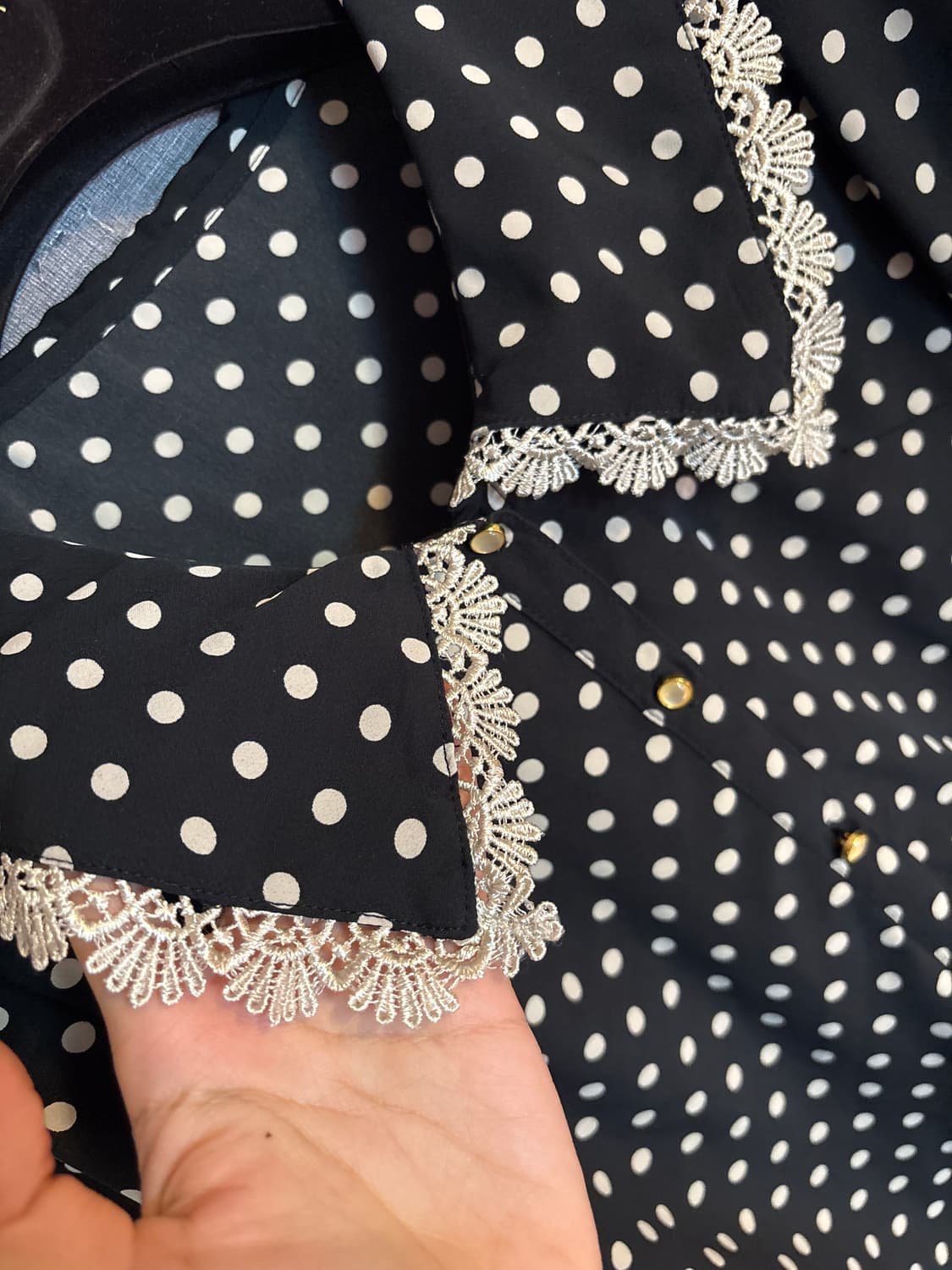 도트 레이스 블라우스 Japan 상품이미지3