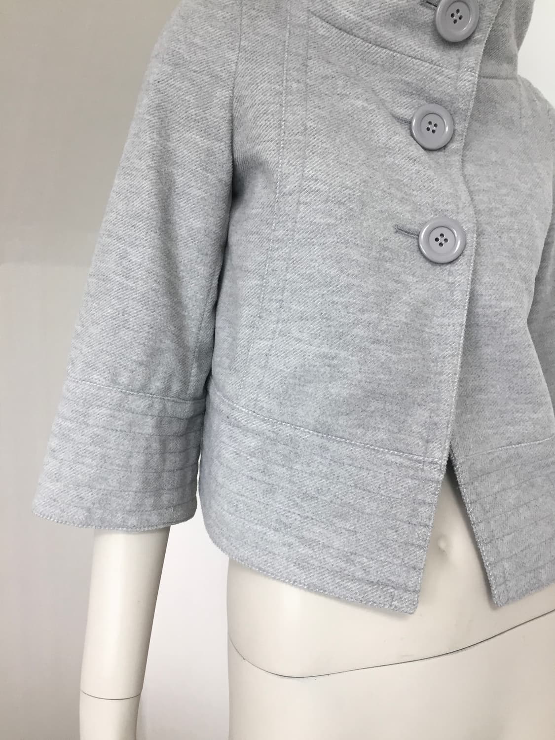 Japanese Big Button Gray Short-Coat  상품이미지5
