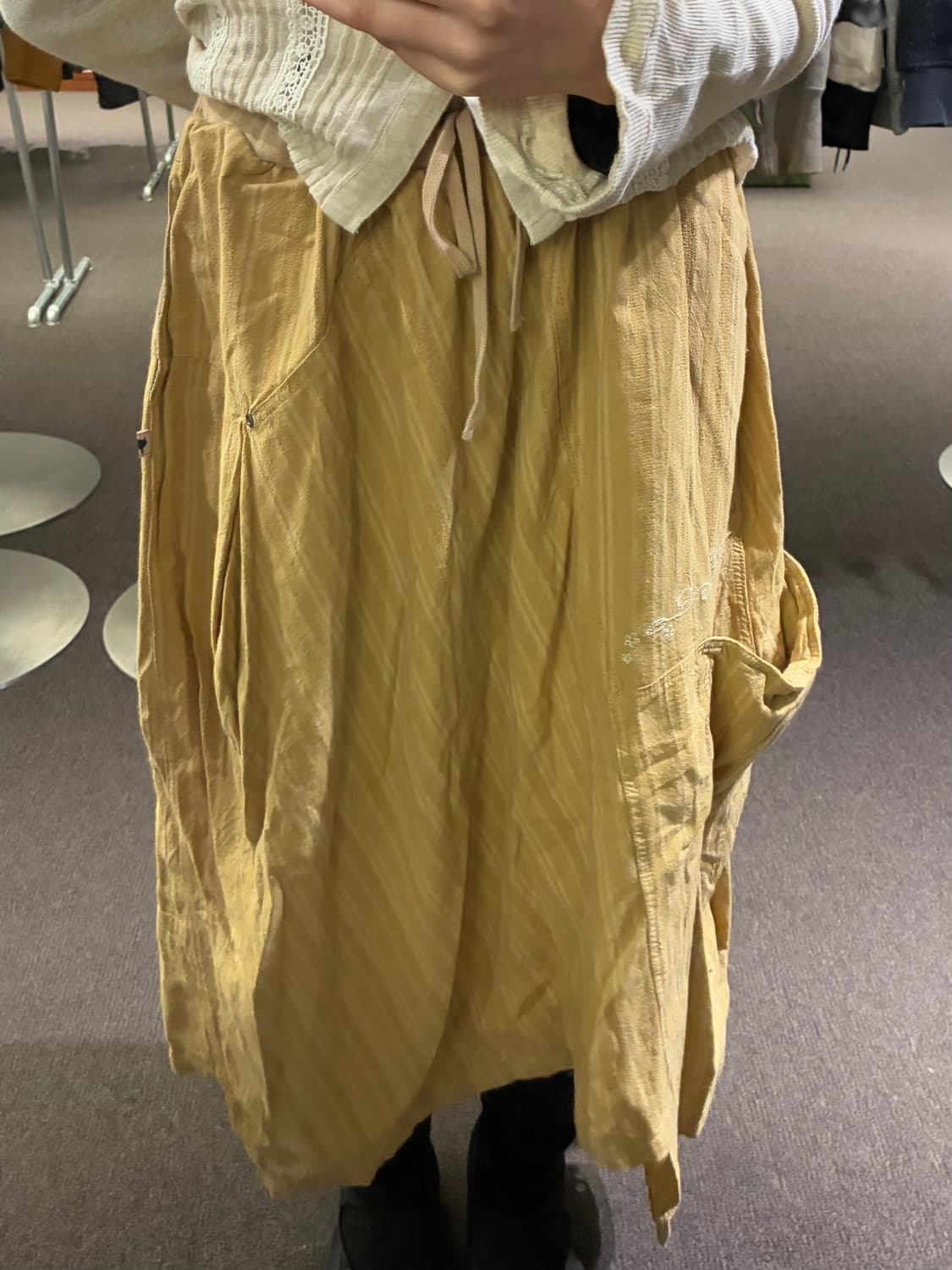 OS)Japanese vintage 밴딩 카고 언발 롱 스커트 상품이미지1