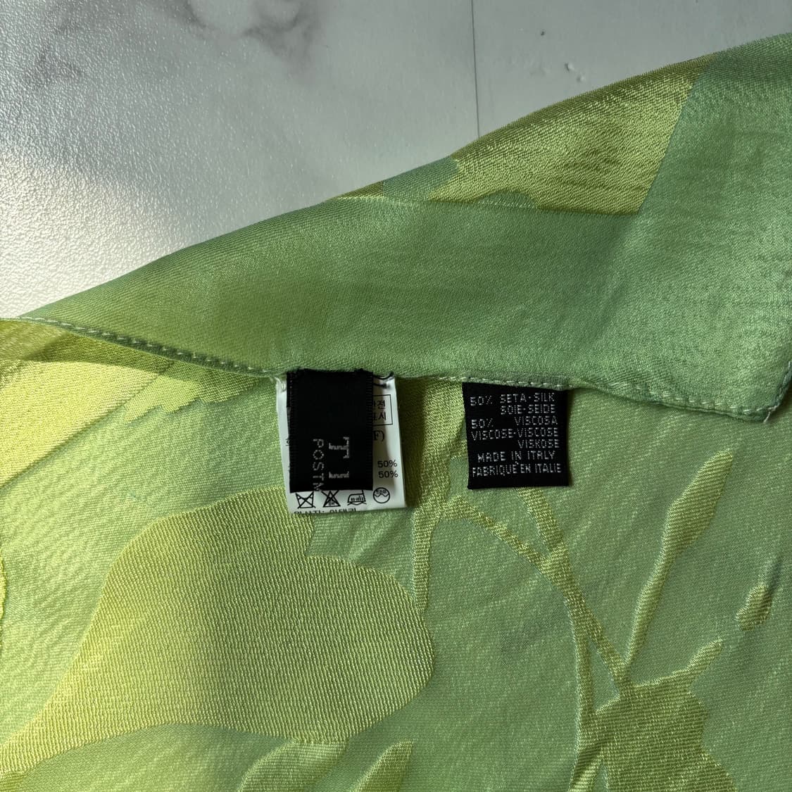 타임 TIME 라임컬러 투톤 자카드 실크스카프 상품이미지6