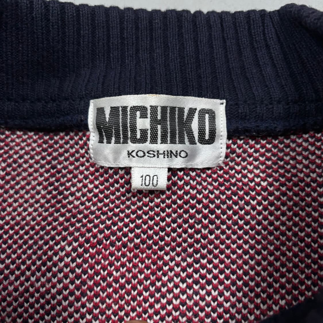 미치코 코시노90‘s 유니언 잭 패턴 니트 집업 상품이미지5