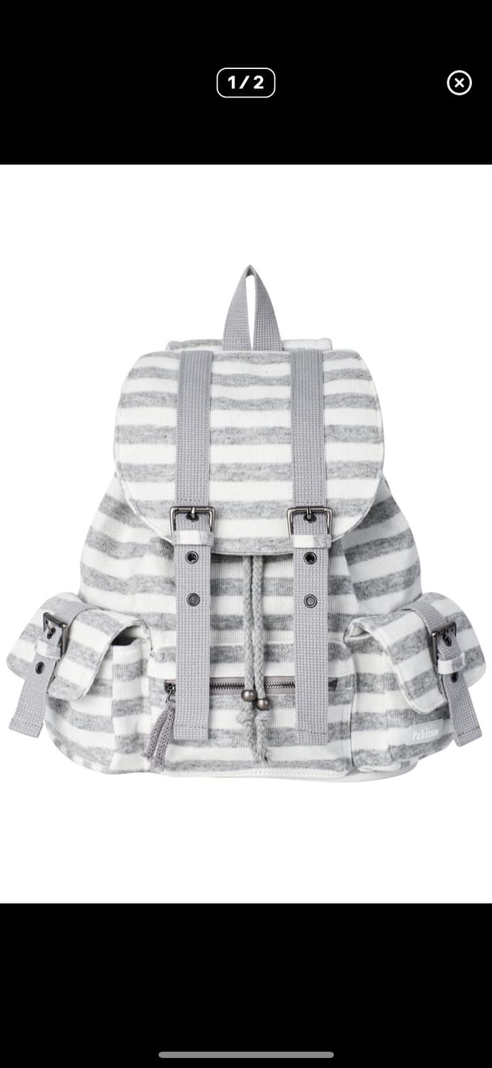파히섬 스트라이프 그레이 백팩 구해요 상품이미지1