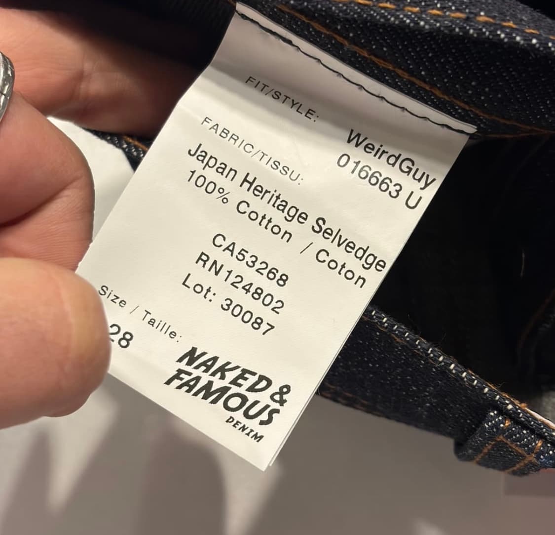 네이키드 앤 페이머스 헤리티지 셀비지 데님 진 청 팬츠 상품이미지8