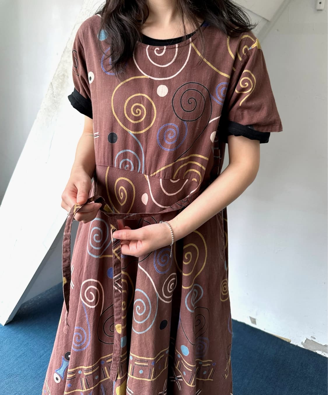 Cotton natural dyed pattern onepiece 상품이미지9