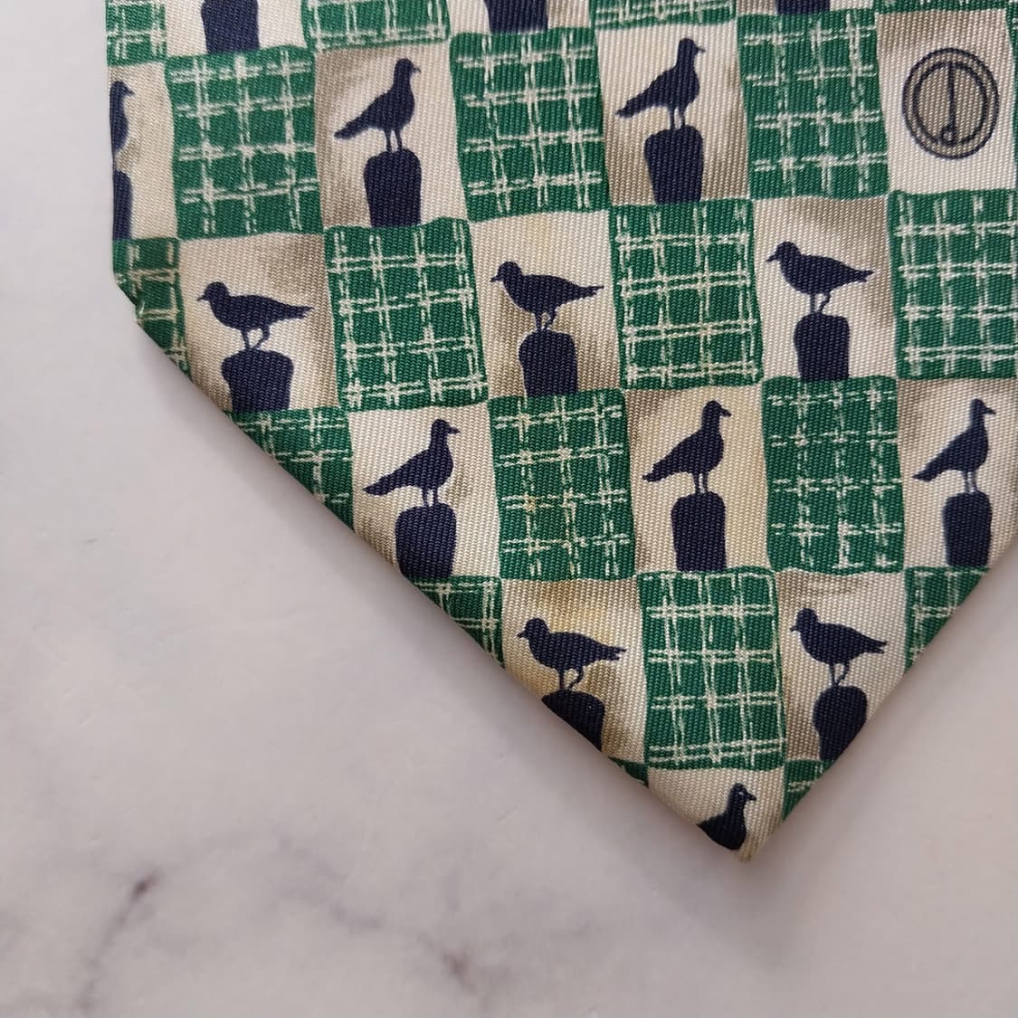 던힐 실크 그린 새 패턴 체크 넥타이 9.8cm A등급 K1899
 상품이미지9