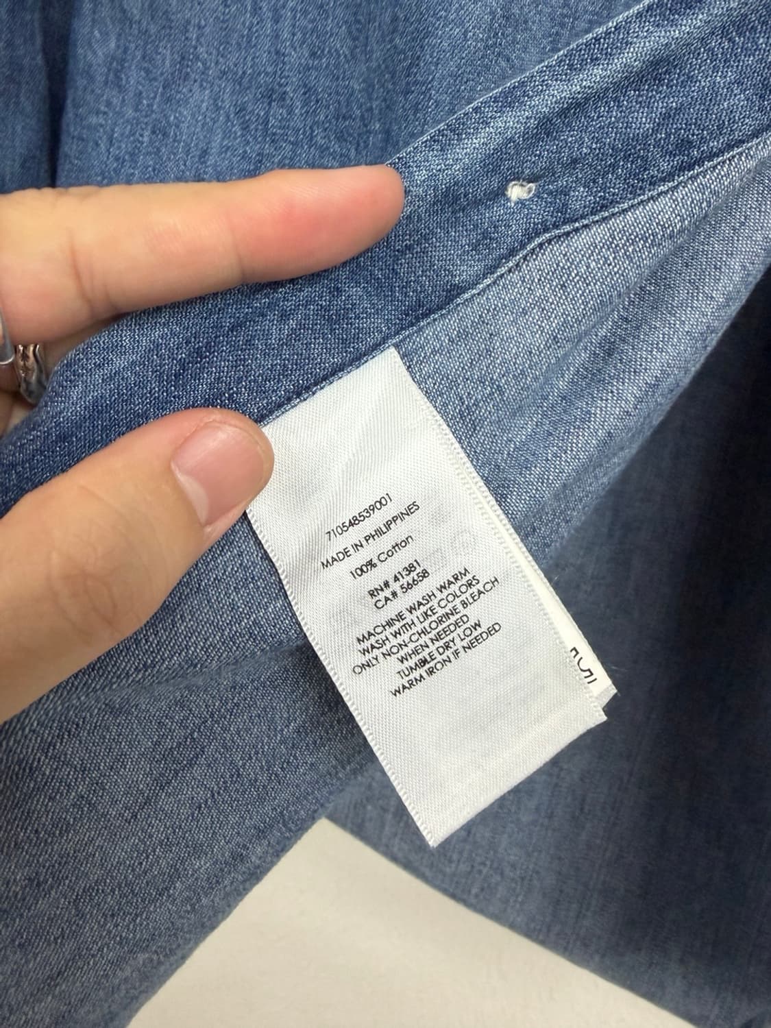 폴로 랄르포렌/ 샴브레이 데님 셔츠 슬림핏/ M 상품이미지5