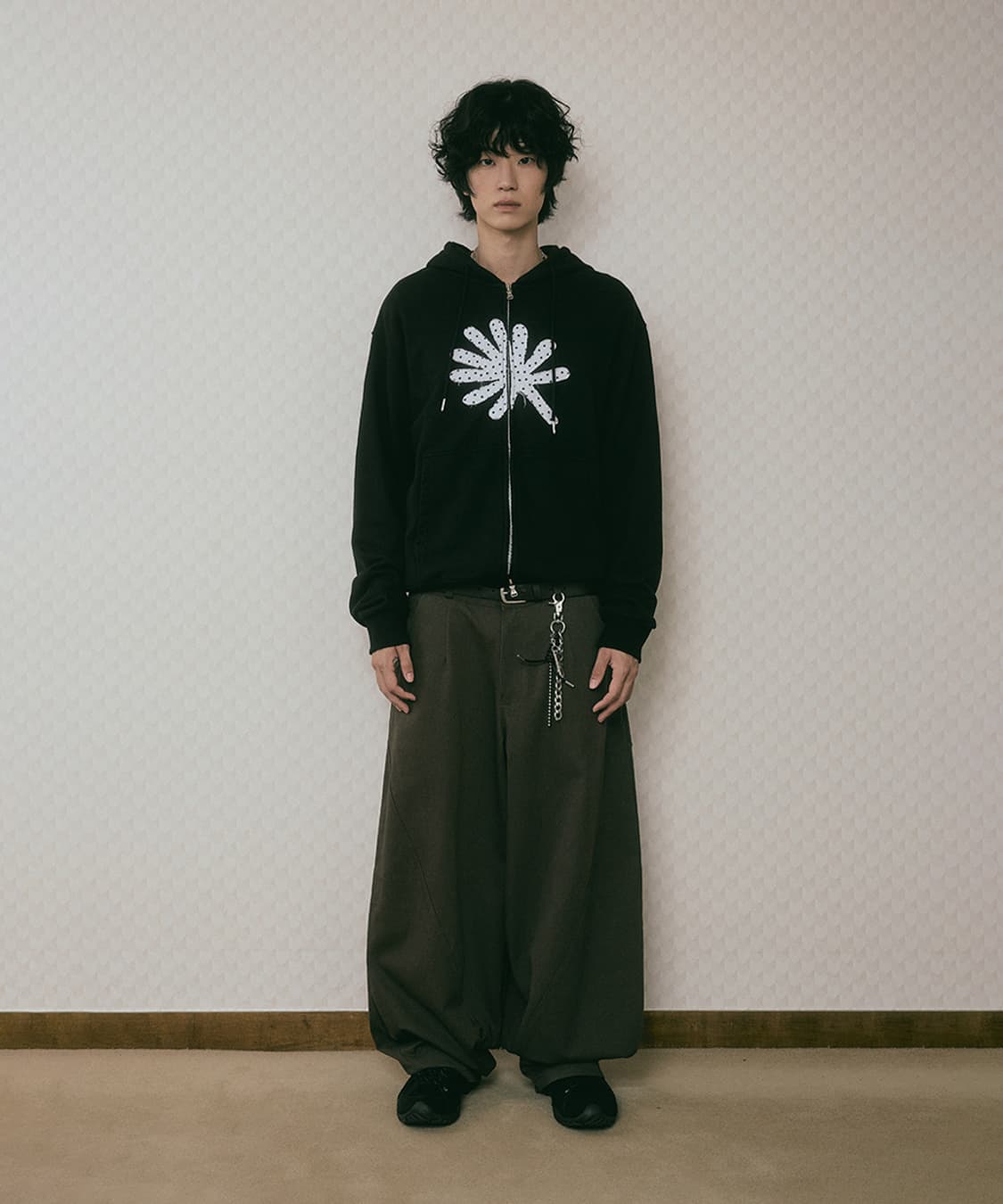 단델 DD 심볼 아플리케 블랙 후드집업 자켓 2 상품이미지4