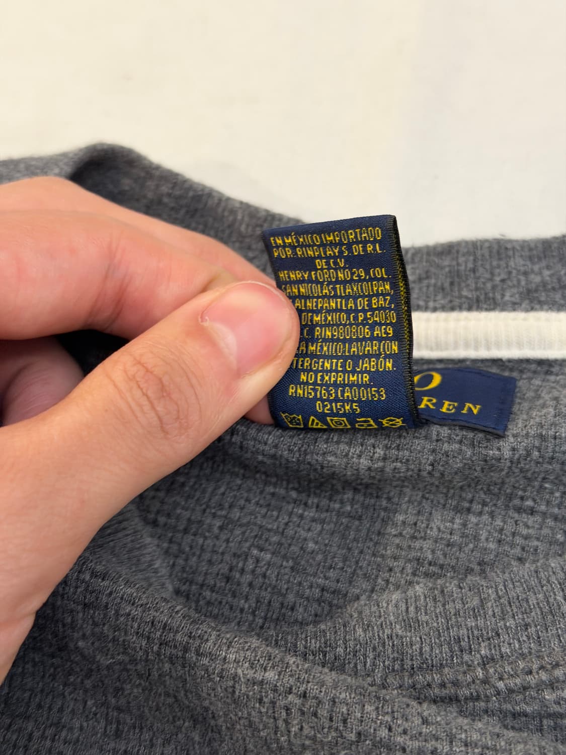 폴로 랄프로렌 와플 써멀 롱슬리브 긴팔티 그레이 상품이미지4