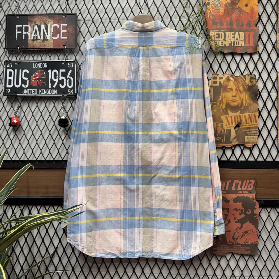 폴로 랄프로렌 멀티컬러 스트라이프 긴팔 셔츠 퍼플 포니 로고 포인트 상품이미지2