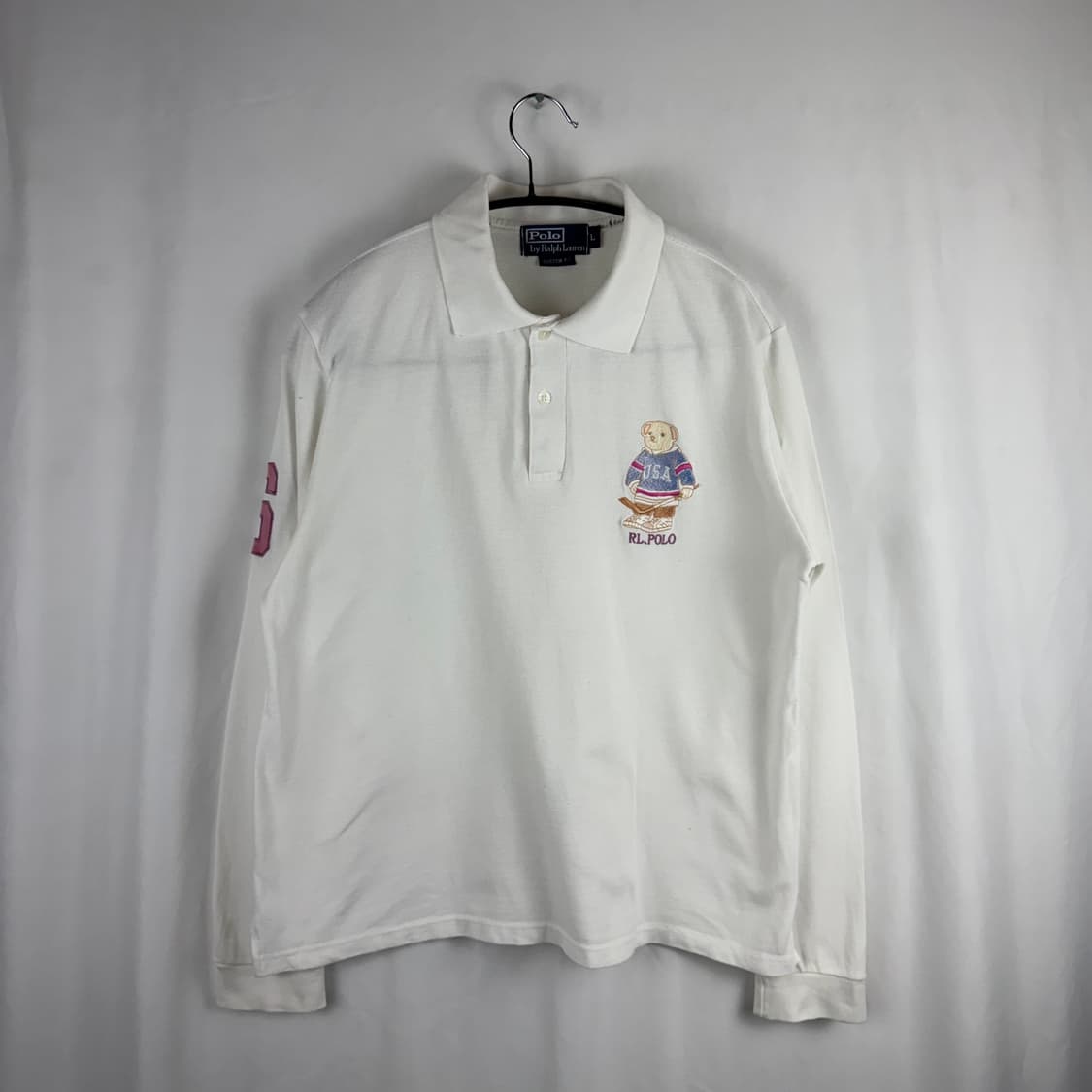 (L) 폴로랄프로렌 폴로베어 긴팔 카라 티 화이트 상품이미지2