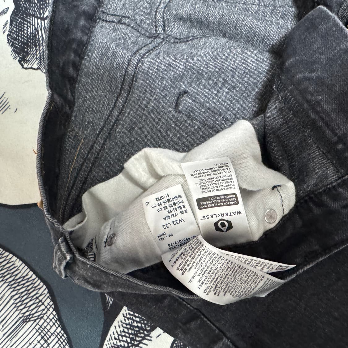 리바이스 502 흑청바지 32x32 상품이미지5