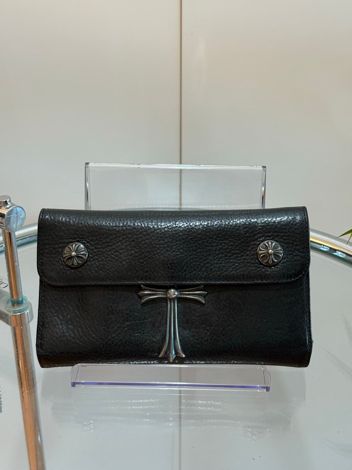 크로스 볼 버튼 레더 월렛 상품이미지1