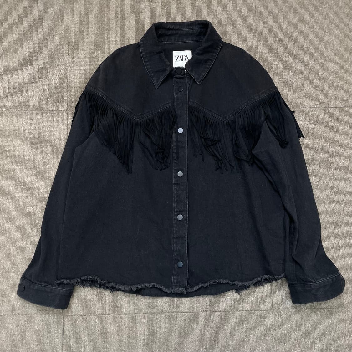 zara 자라 우먼스 웨스턴 데님 프린지 테슬 셔츠자켓  상품이미지1