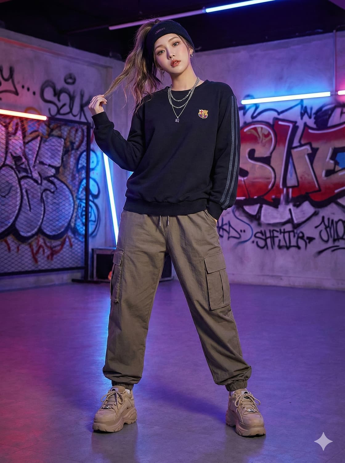 FC바르셀로나 배색 라인 맨투맨 상품이미지1