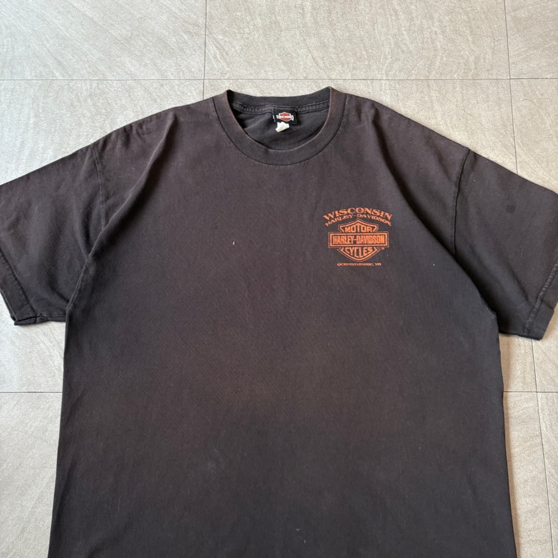 할리데이비슨 정품 썬페이딩 블랙 반팔 티셔츠 상품이미지3