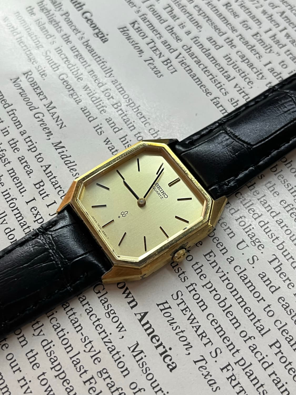 8각 세이코 탱크 골드 쿼츠 상품이미지2