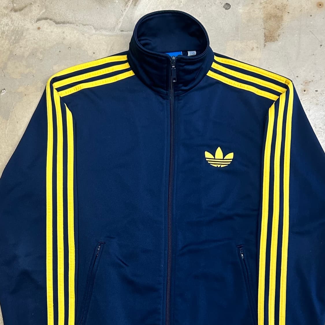 90 아디다스 파이어버드 옐로우 네이비 트랙탑 상품이미지1