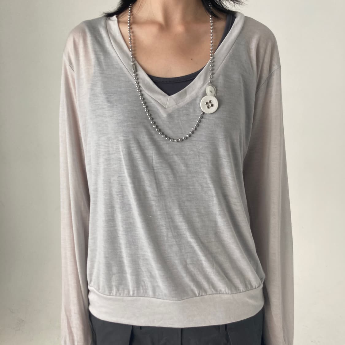 White button second necklace 상품이미지3
