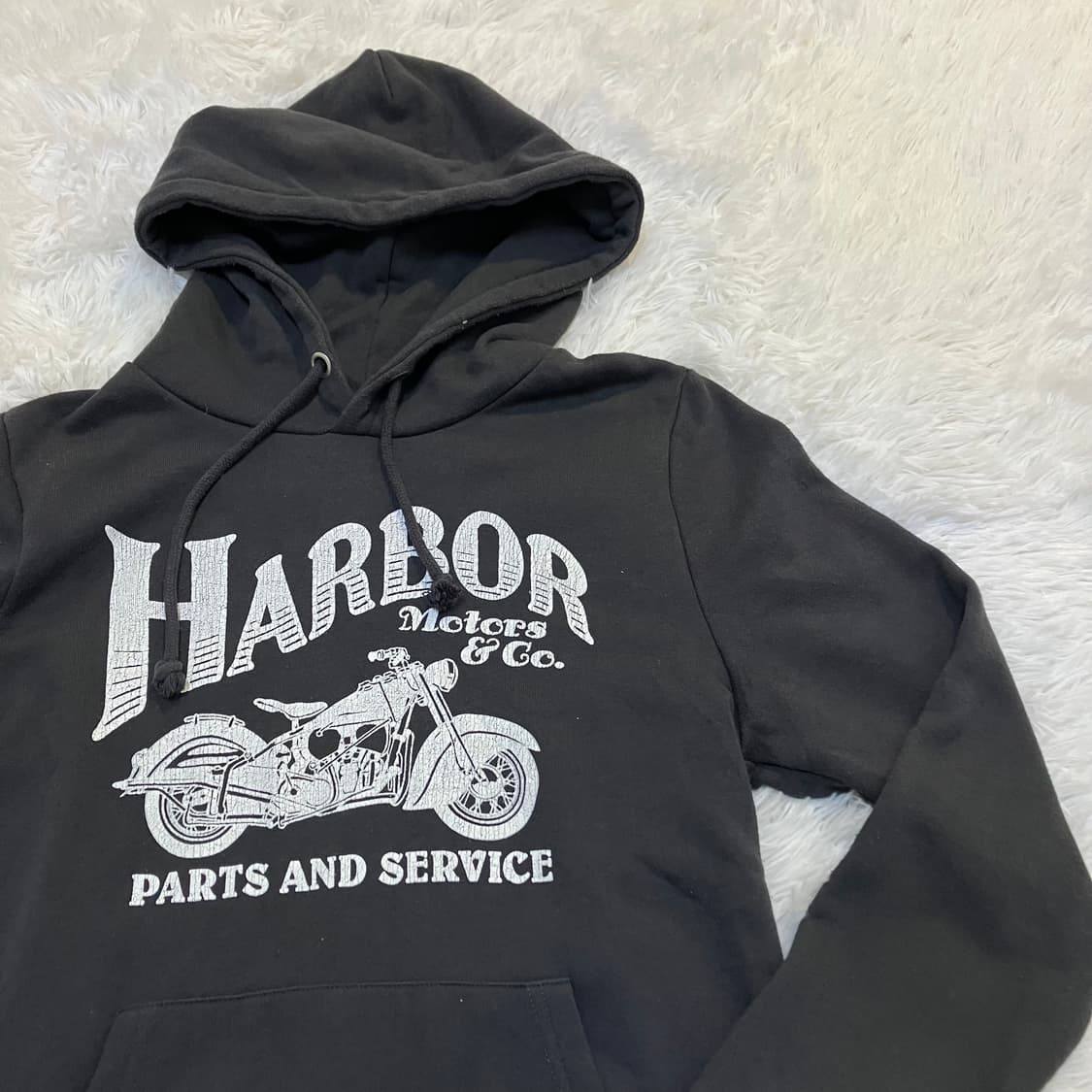 빈티지 바이커 백 자수 차콜 후드 832 y2k 스트릿 모리 갸루 일본빈 상품이미지3