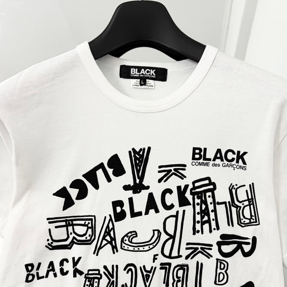 꼼데가르송 블랙 멀티로고 반팔 티셔츠 상품이미지6