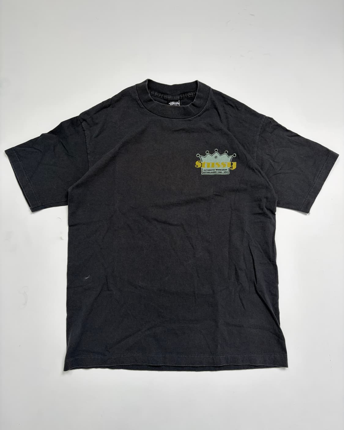 90s Stussy Crown Tee (black) 상품이미지1