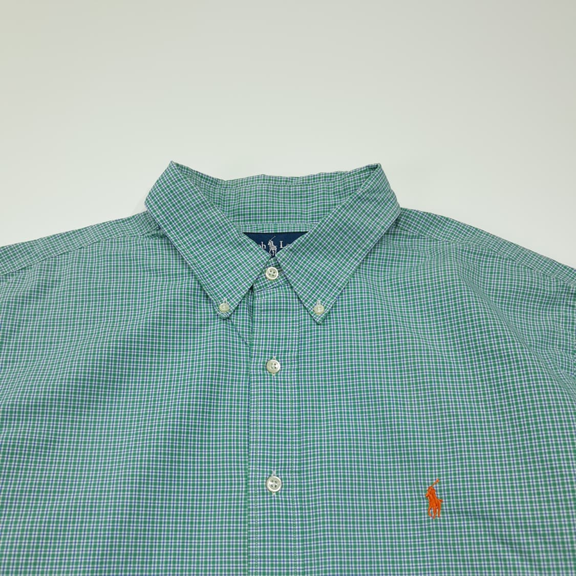 CL979 2XL 폴로 90s 클래식핏 그린 마이크로체크 셔츠 남방 상품이미지2