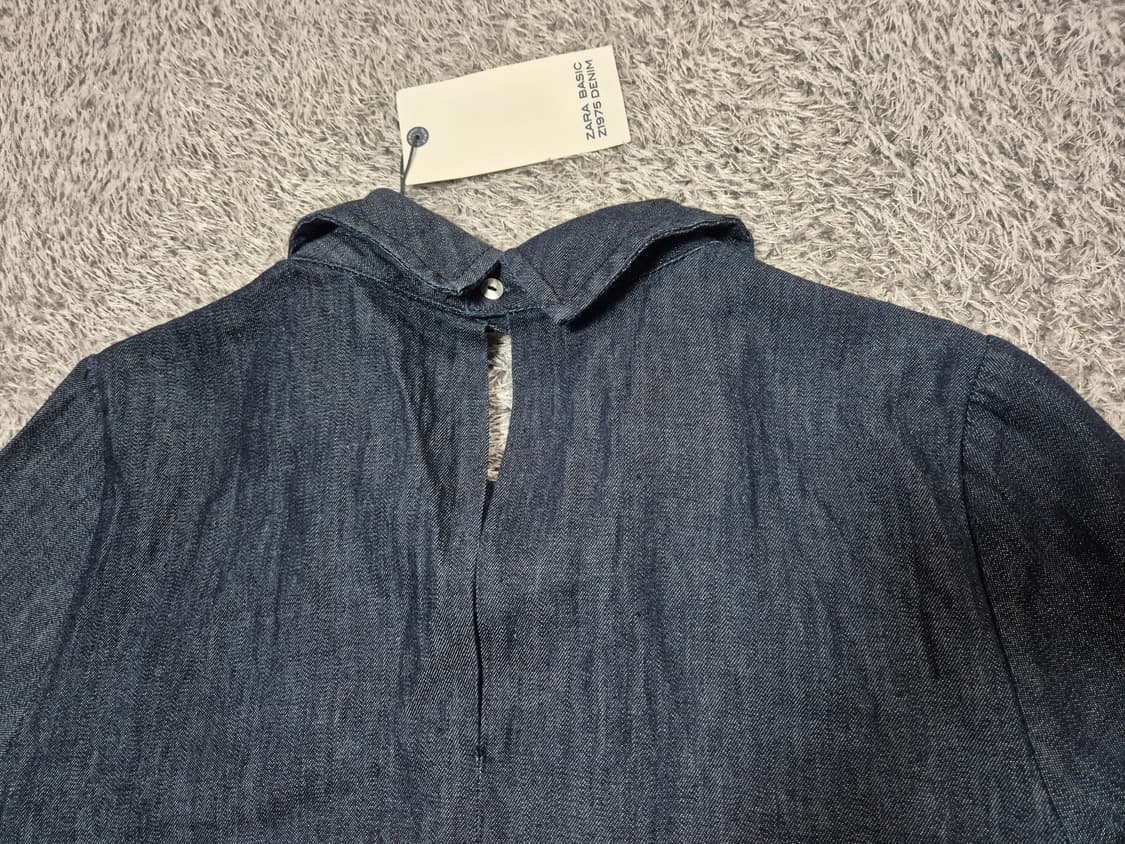 [새상품]자라 ZARA 데님 반팔 미니 원피스 S 상품이미지5