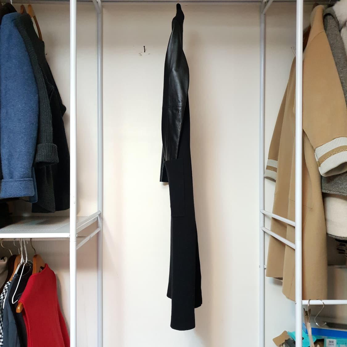 MAJE 마쥬 램스킨소매 오픈프론트 슬림 스트레이트핏 롱 코트 상품이미지4