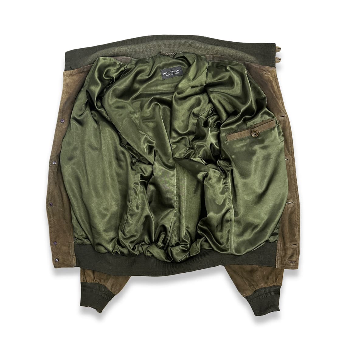 90s SAKS FIFTH Avenue 스웨이드 봄버 자켓 XL 상품이미지3