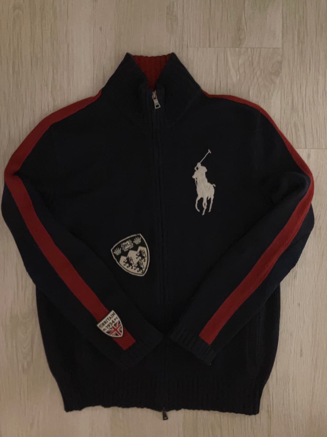 폴로 빅포니 브리튼 투웨이 니트집업m 네이비 상품이미지2