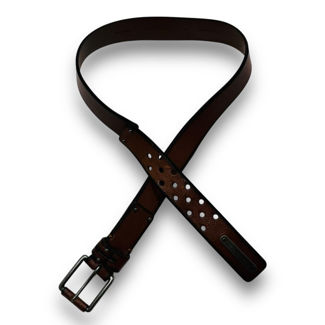 캘빈 클라인 미니멀 웨스턴 브라운 레더 벨트 상품이미지3