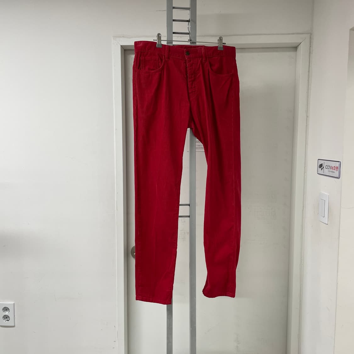 AMI 아미 코듀로이 팬츠 레드 M 상품이미지6