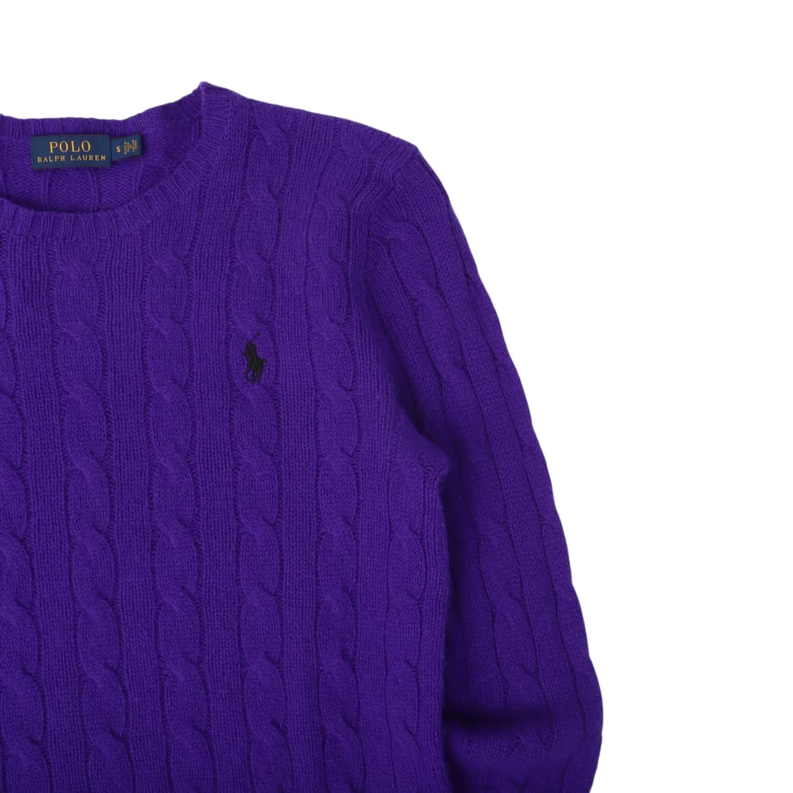 폴로 랄프로렌 퍼플 울 캐시미어 케이블 니트 상품이미지3