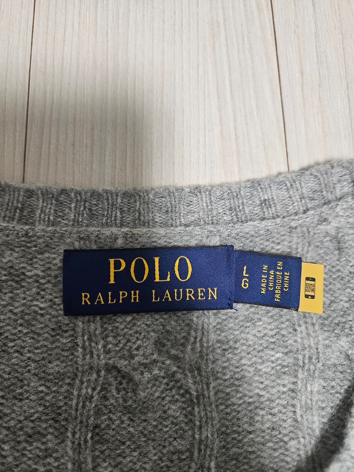폴로 랄프로렌 케이블 니트 그레이 L 상품이미지2