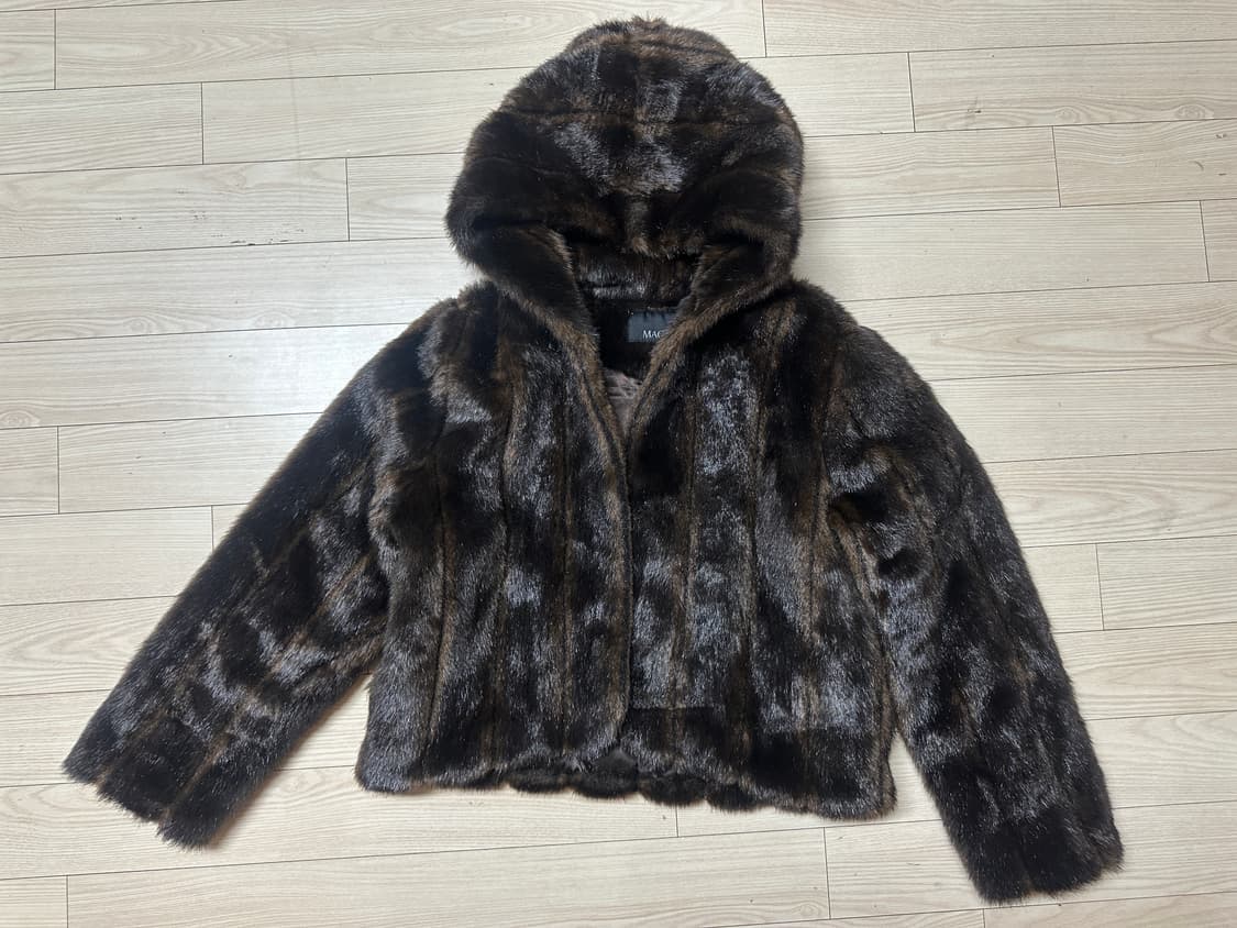 매그제이 에코퍼 페이크퍼 후드 자켓 브라운 새상품 55 상품이미지5