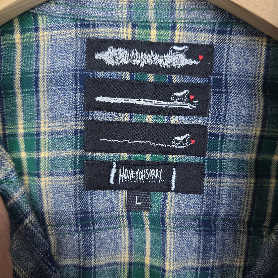 허니오소리 그라데이션 체크셔츠 L 상품이미지7