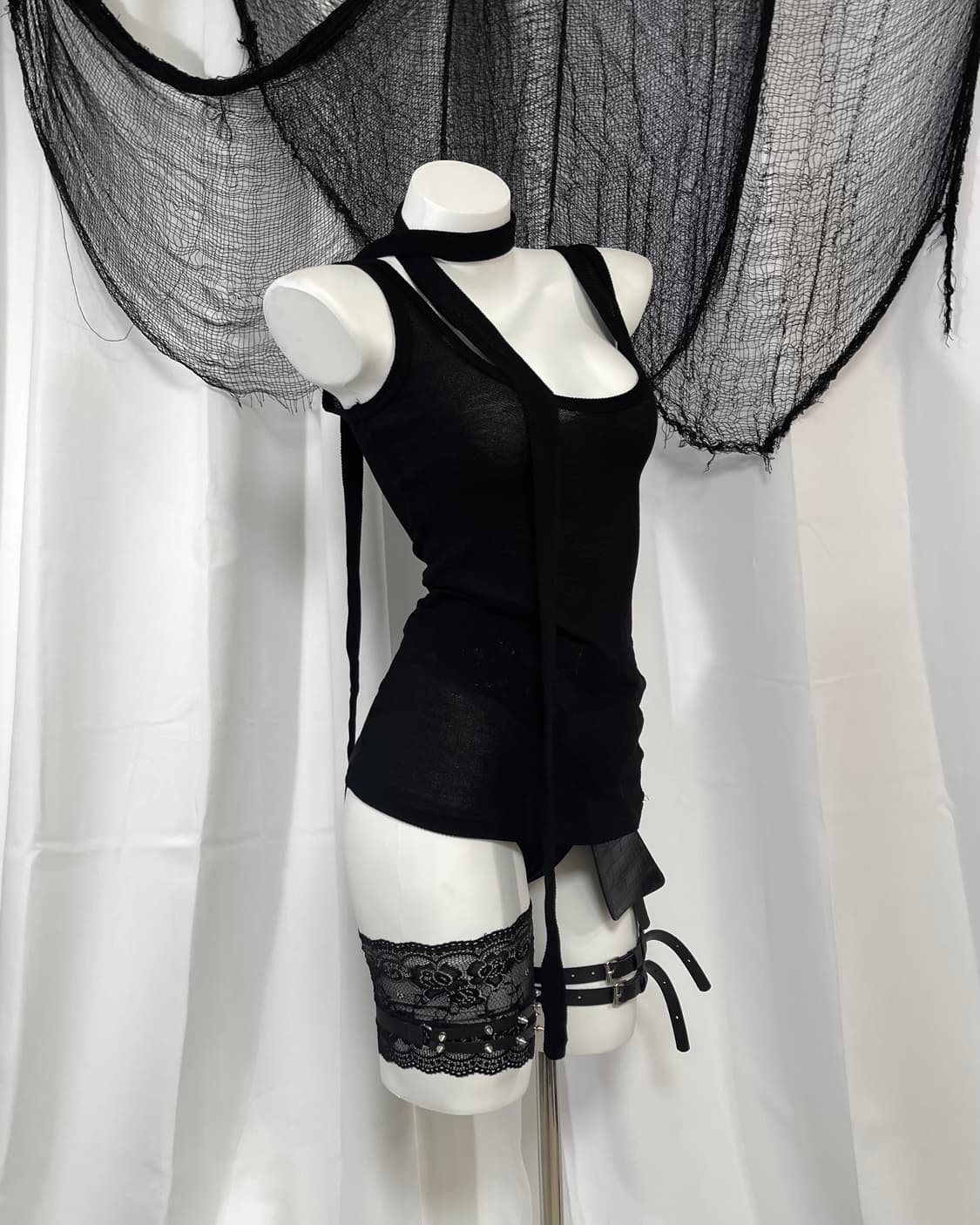 black sleeveless muffler set 상품이미지5