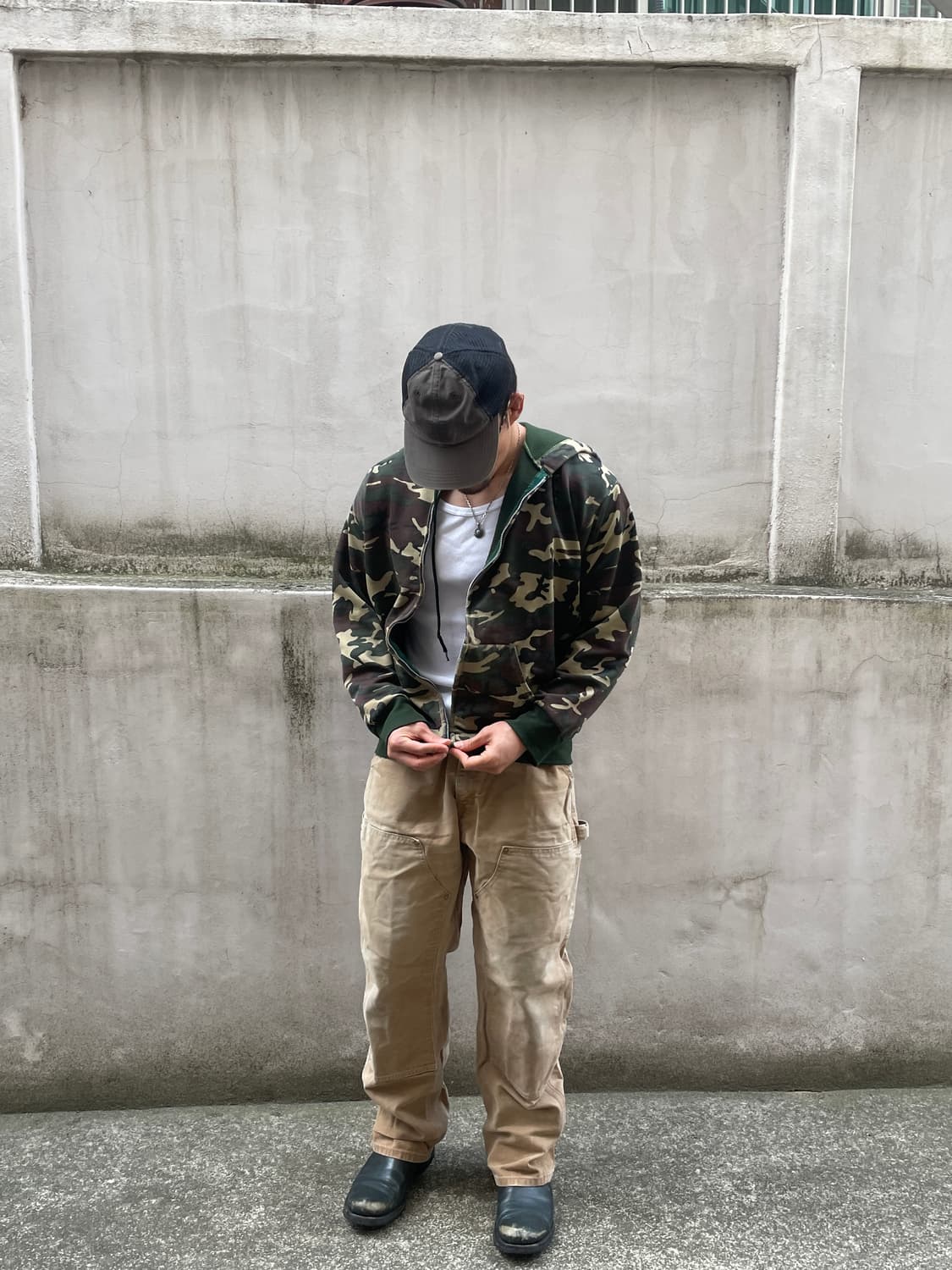 80-90s Camo thermal hood zip(USA Made) 상품이미지2