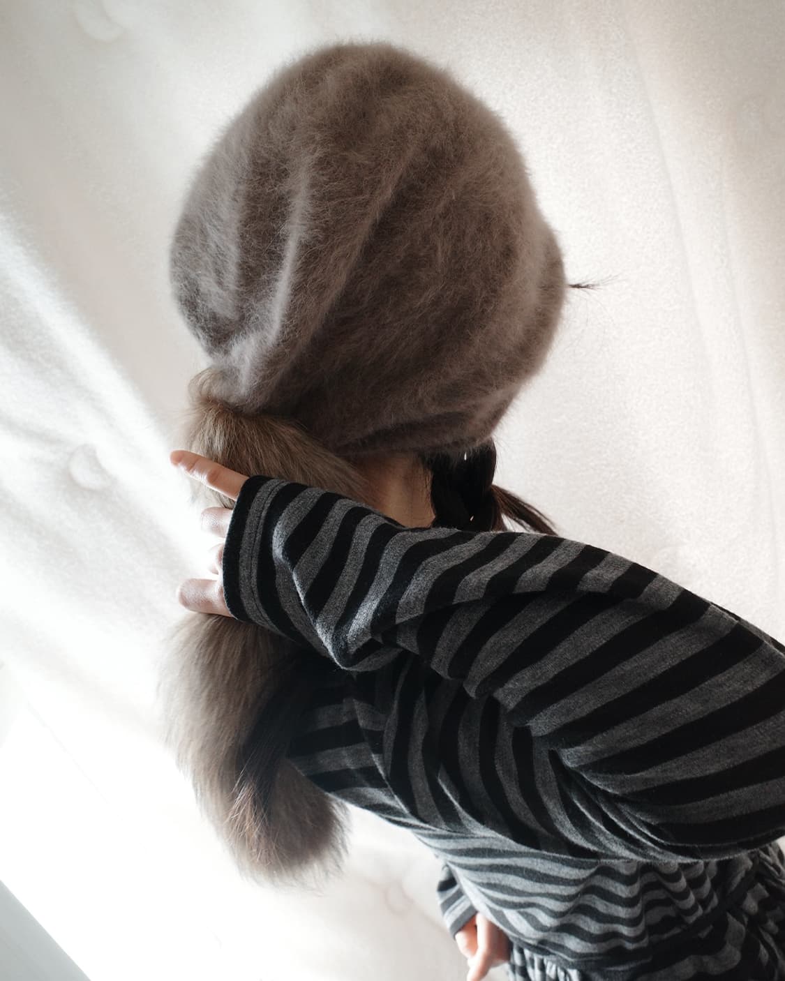 Angora & racoon fur beanie 상품이미지2