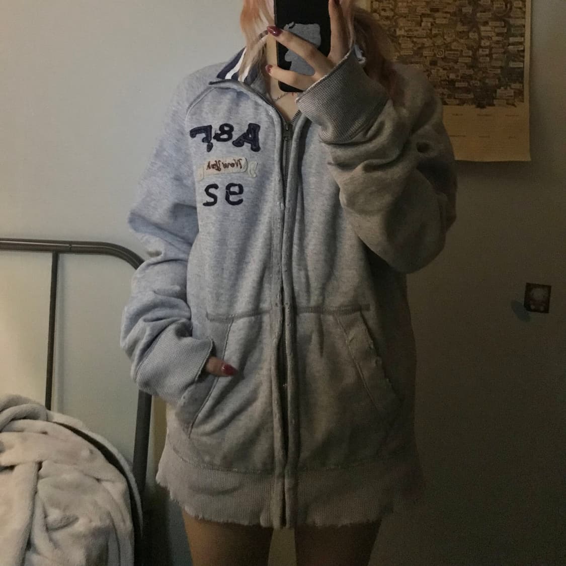 Abercrombie 아베크롬비 오버핏 데미지 집업 상품이미지3