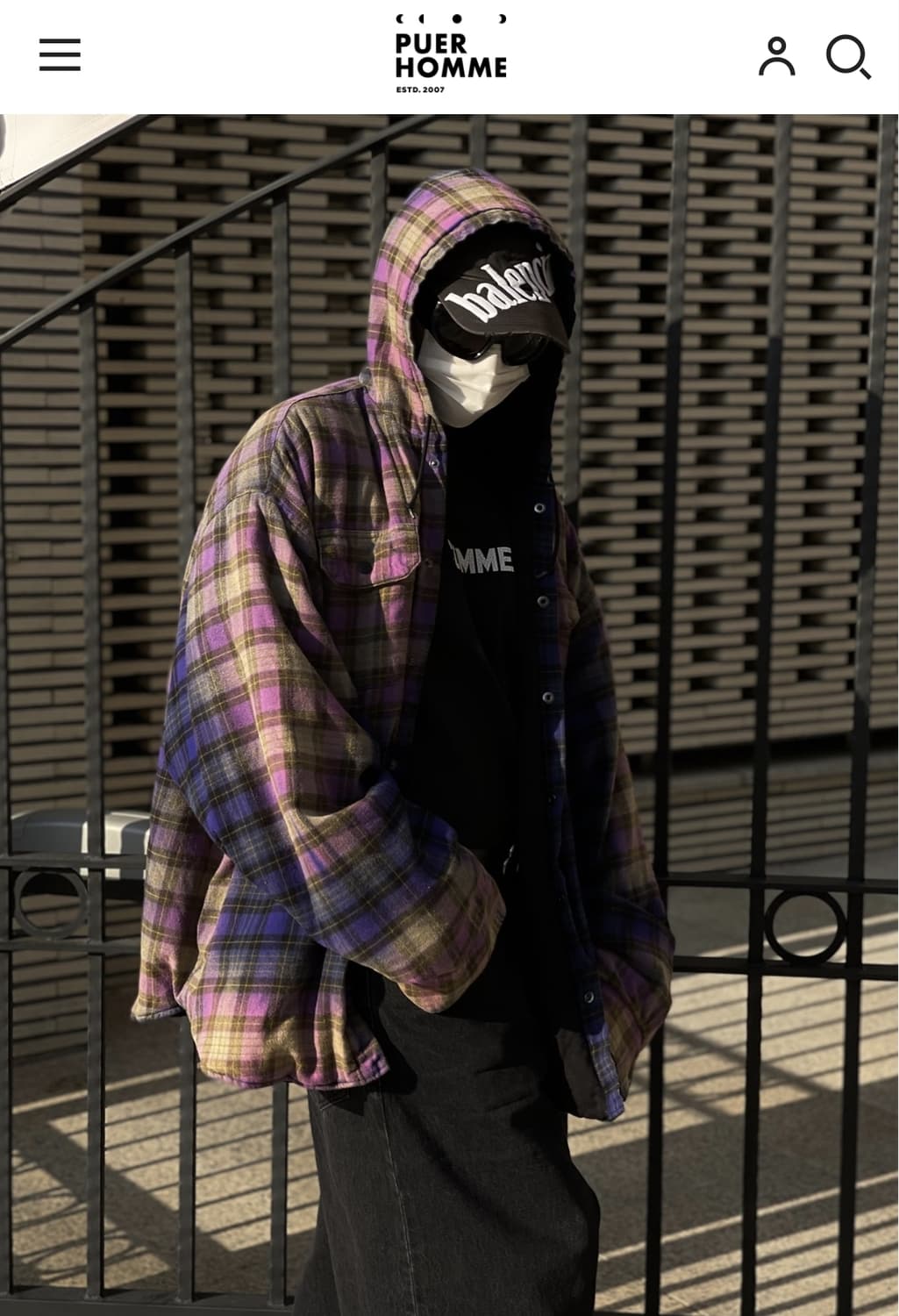 퓨에르옴므 발렌 블리치드 후드 셔츠 자켓 상품이미지1