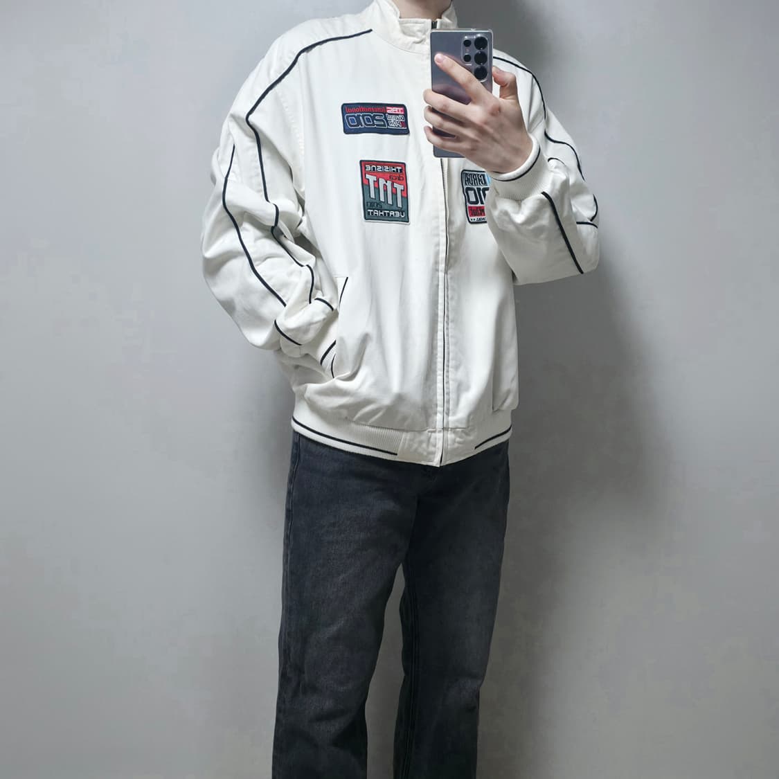 디스이즈네버댓 TRC 레이싱 자켓 아이보리 (L) 상품이미지7