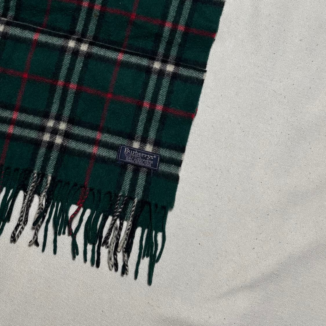 OS 버버리 그린 노바체크 캐시미어 머플러 상품이미지1