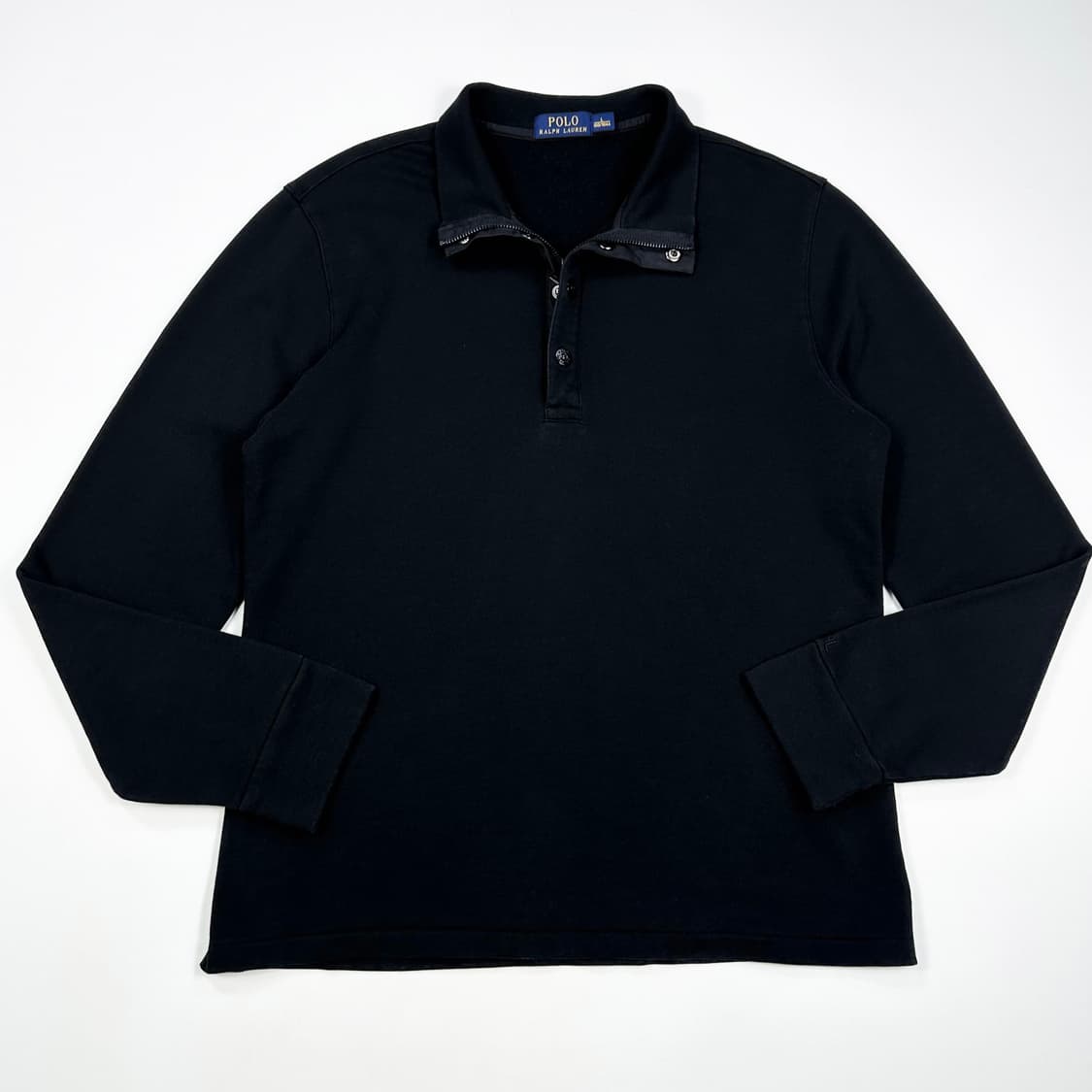 폴로 랄프로렌 미니멀 하프넥 맨투맨 블랙 L 상품이미지1