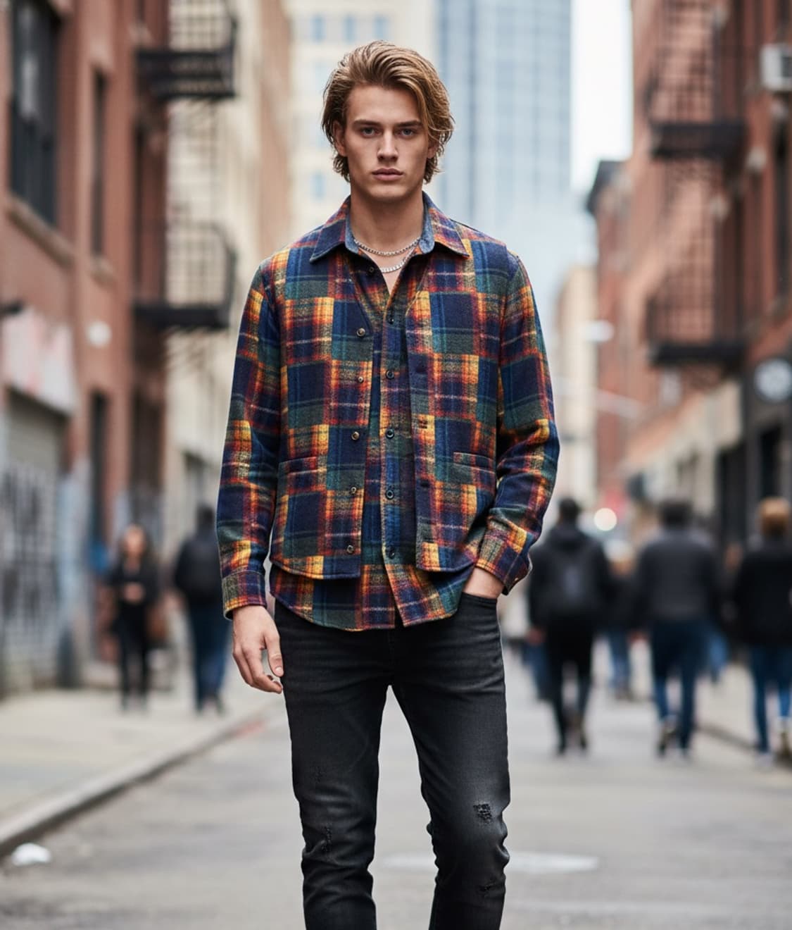 USPA 90's 빈티지 체크셔츠 자켓+ 퀼팅 베스트 조끼 95~100 상품이미지8