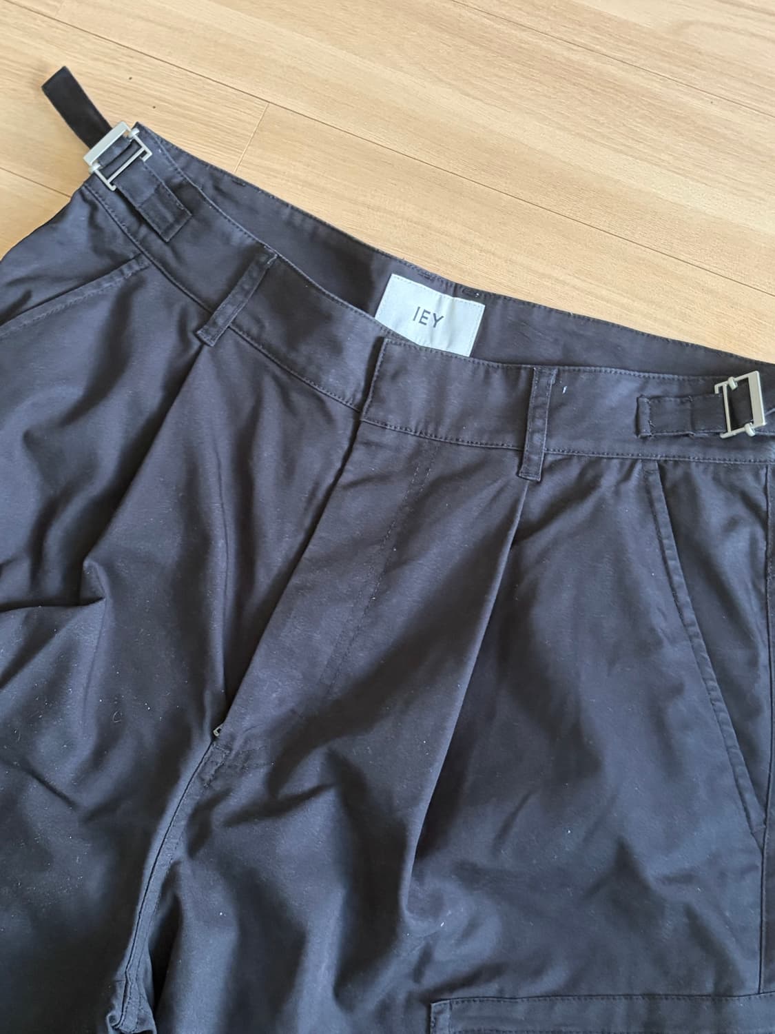 IEY 이에이 짱구대디 앵클 카고 팬츠 블랙 M 30 31 상품이미지5